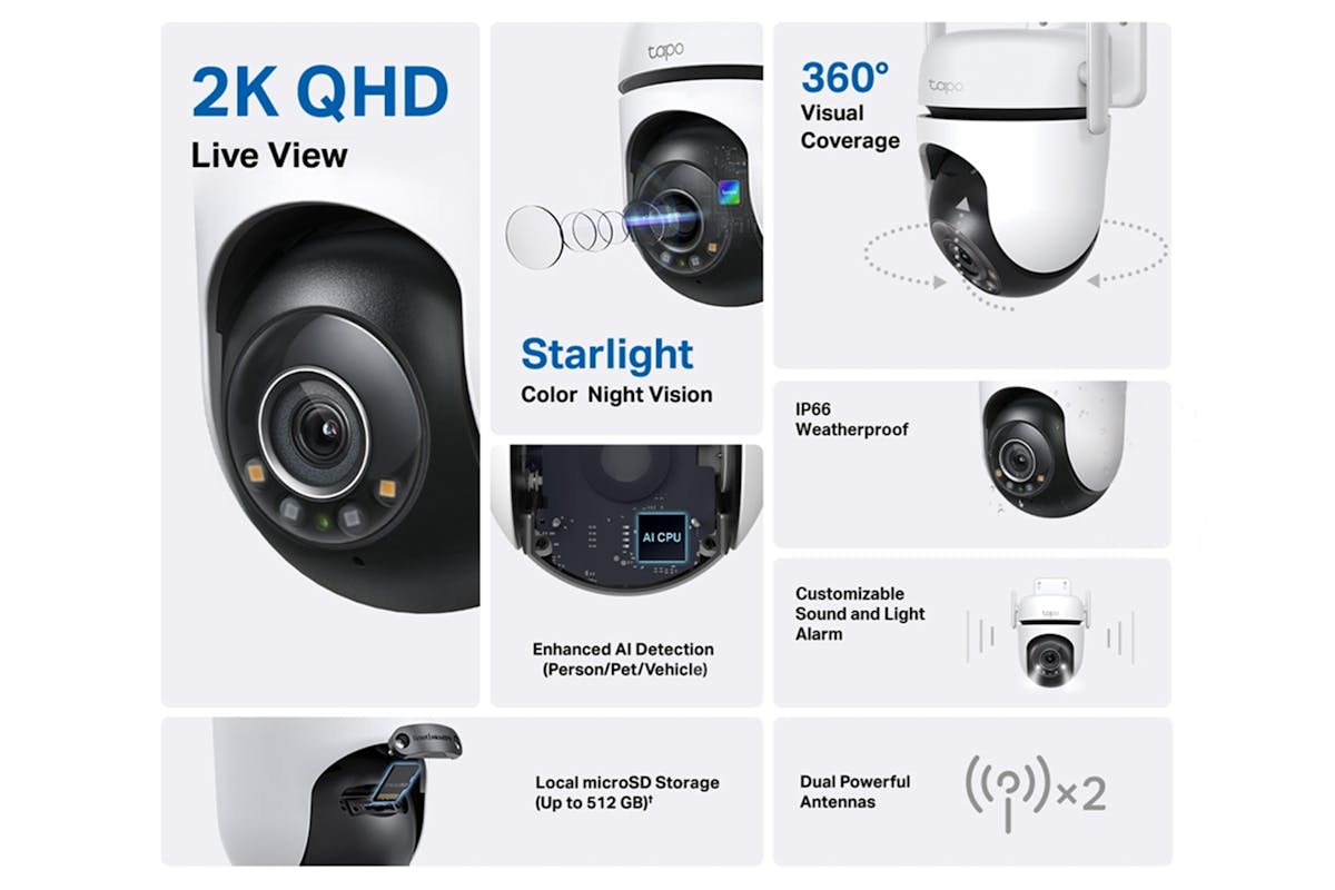 TP-Link Tapo Outdoor Pan/Tilt Security Wi-Fi Camera | Black/White-5