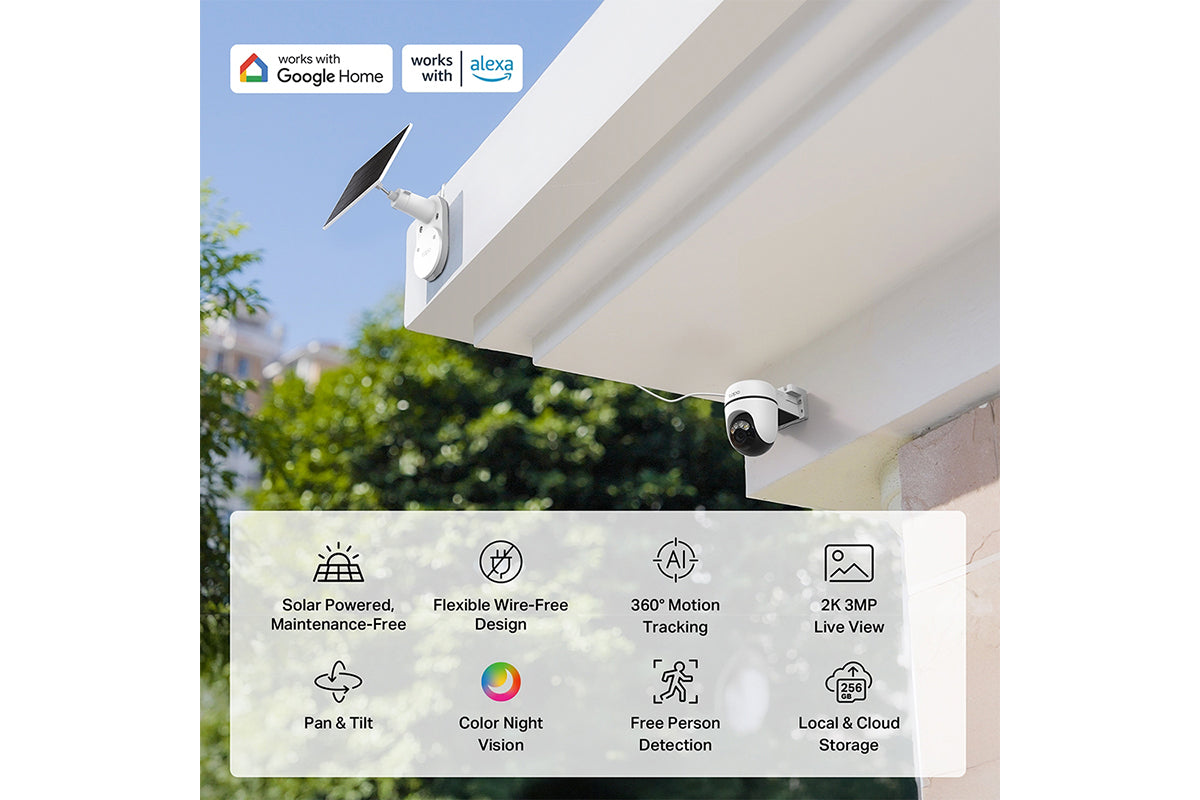 TP-Link Solar-Powered Pan/Tilt Security Camera Kit | TAPOC610KIT-4