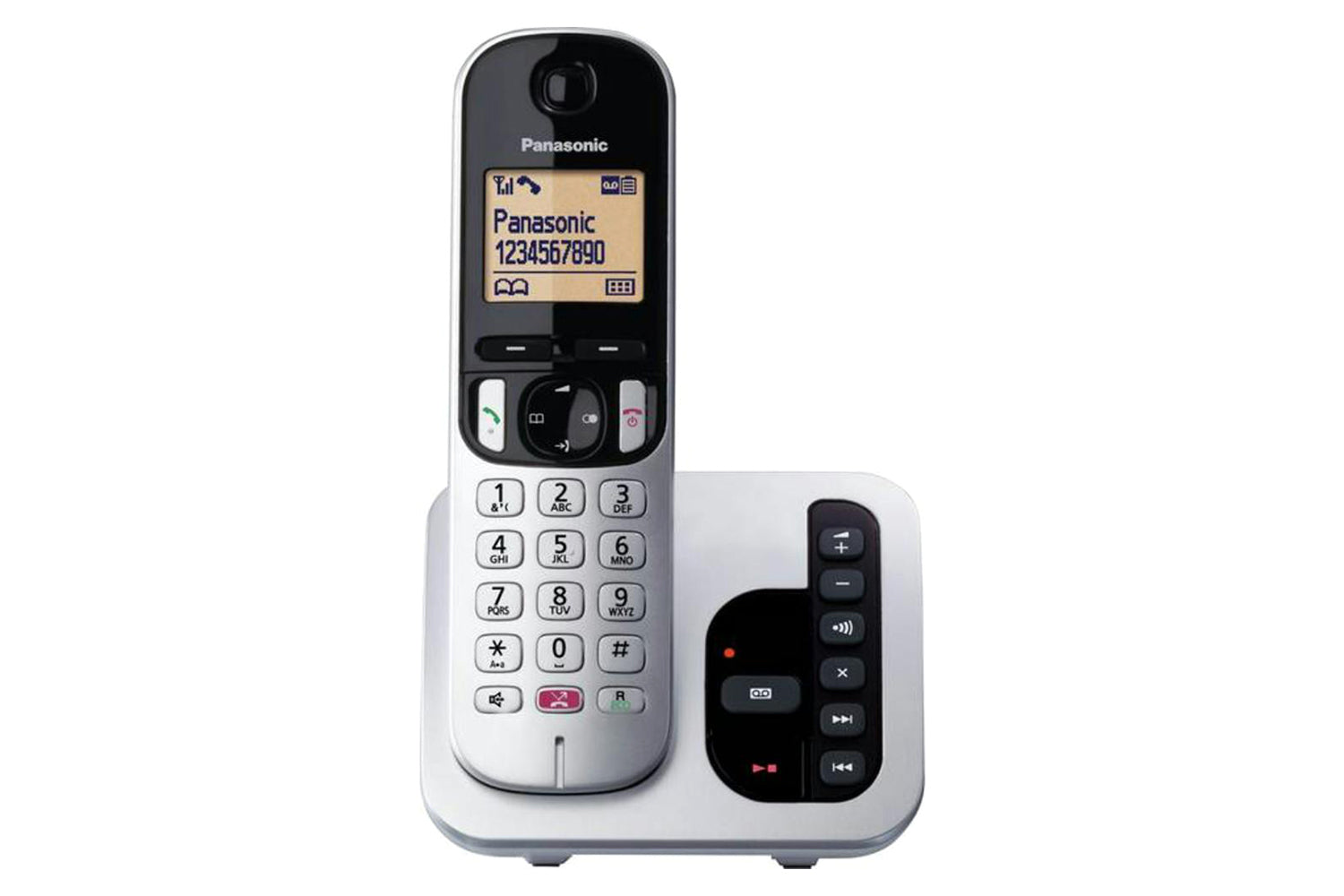 Panasonic KX-TGC262 Digital Cordless Phone with Answering Machine | Single | Silver