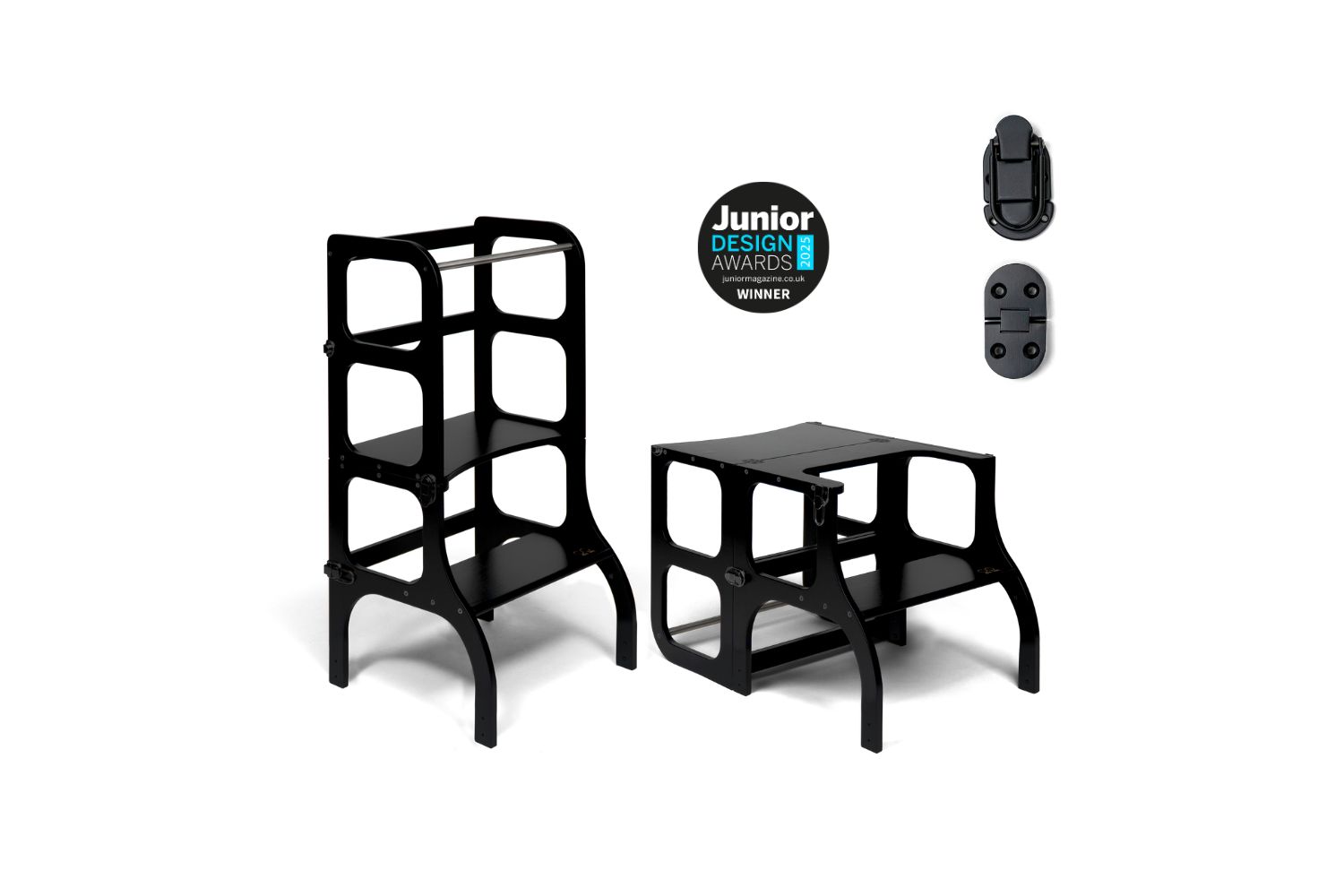 Ette Tete Helper Tower Stepnsit Black Black Clasps | Helper Tower | Baltic Birch Plywood