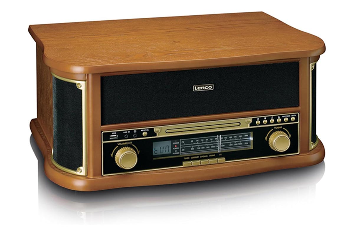 Lenco | Classic Phono | Retro Wooden Record Player & Audio System | 8 In-2