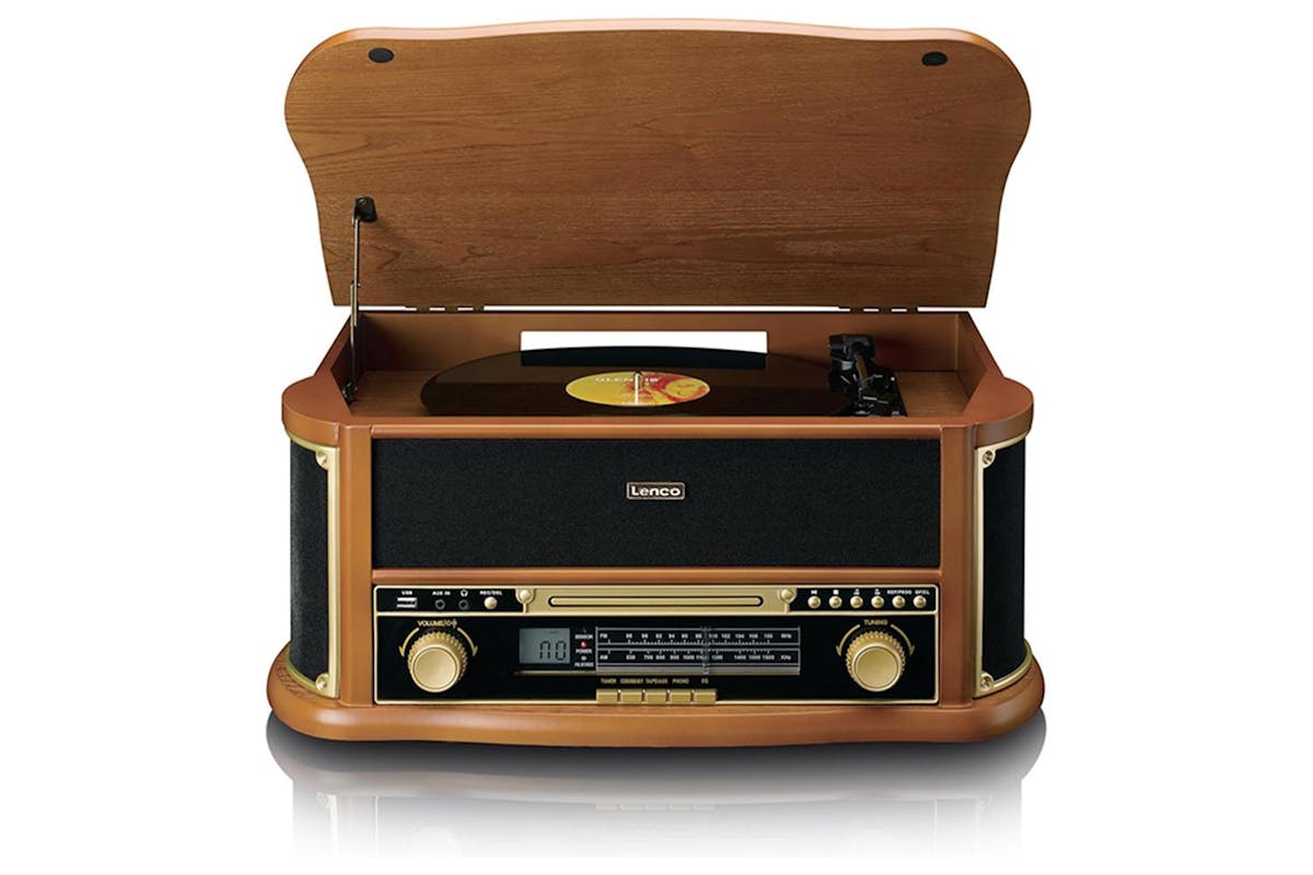 Lenco | Classic Phono | Retro Wooden Record Player & Audio System | 8 In-5