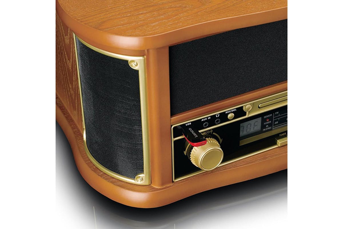 Lenco | Classic Phono | Retro Wooden Record Player & Audio System | 8 In-8