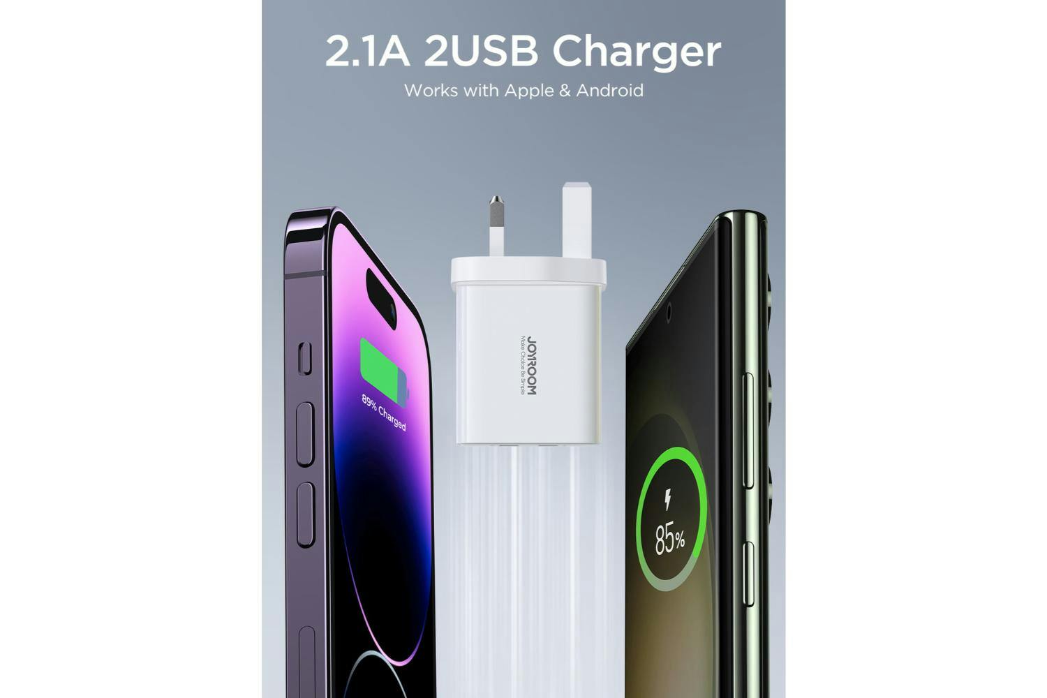 Joyroom 10.5W Dual USB-A Charger | White-2