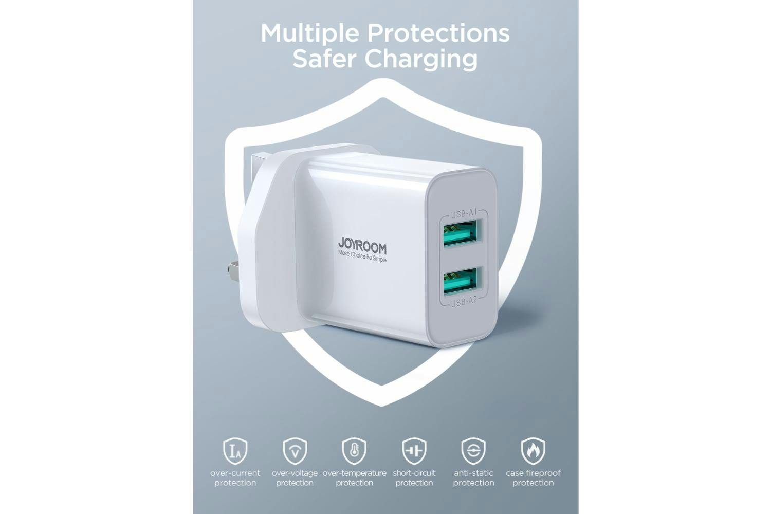 Joyroom 10.5W Dual USB-A Charger | White-4