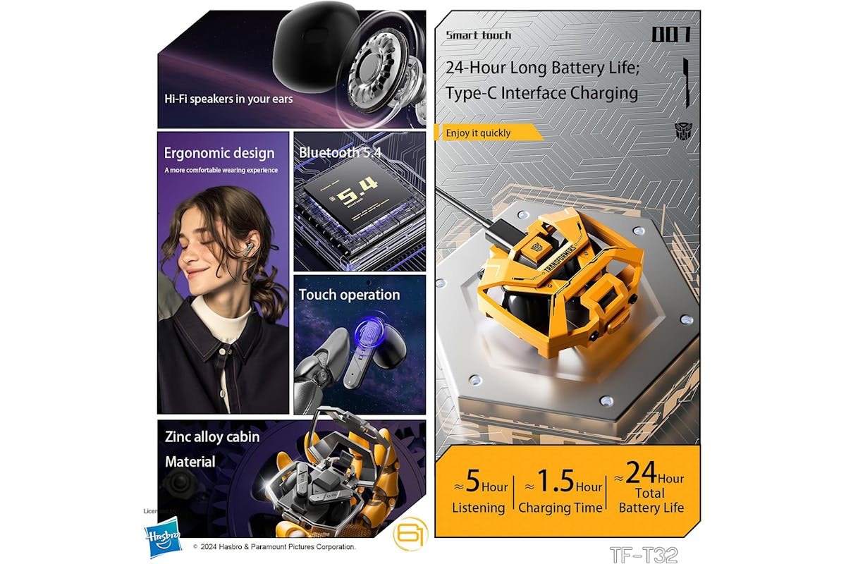 Transformers Wireless Bluetooth Earbuds | Black-3