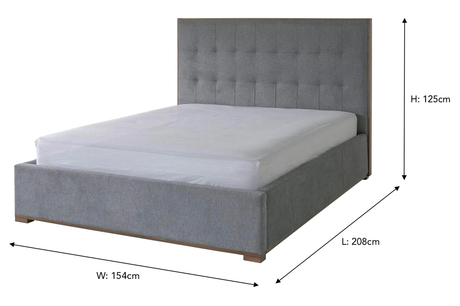 Willow Bed Frame | Double | 4ft6 | Stone-3