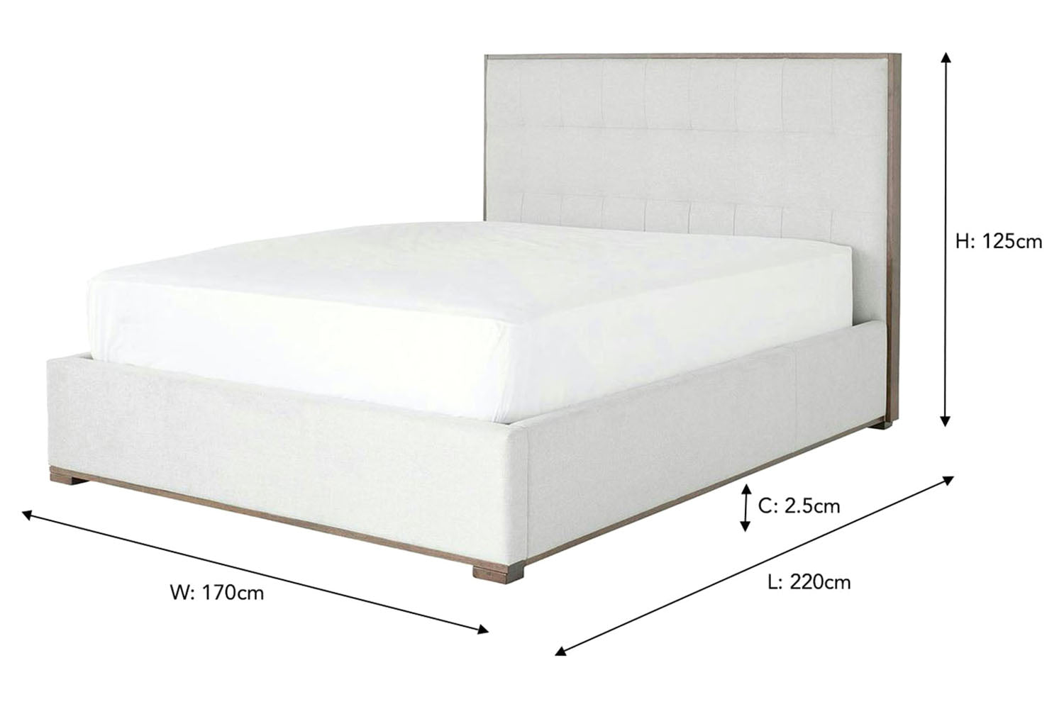 Willow Bed Frame | Double | 4ft6 | Oat-3