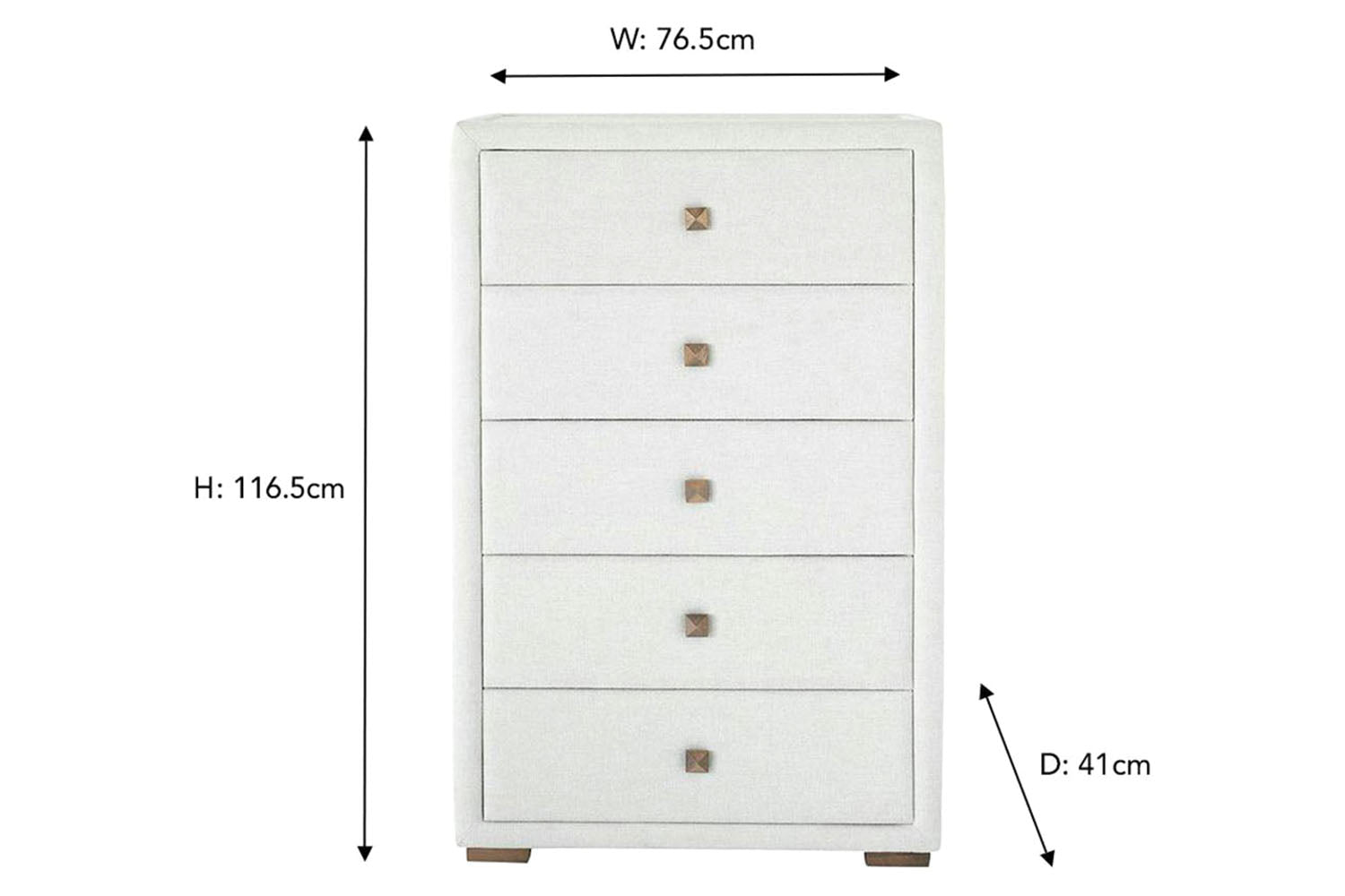 Willow Chest Of Drawer | 5 Drawer | Oat-3