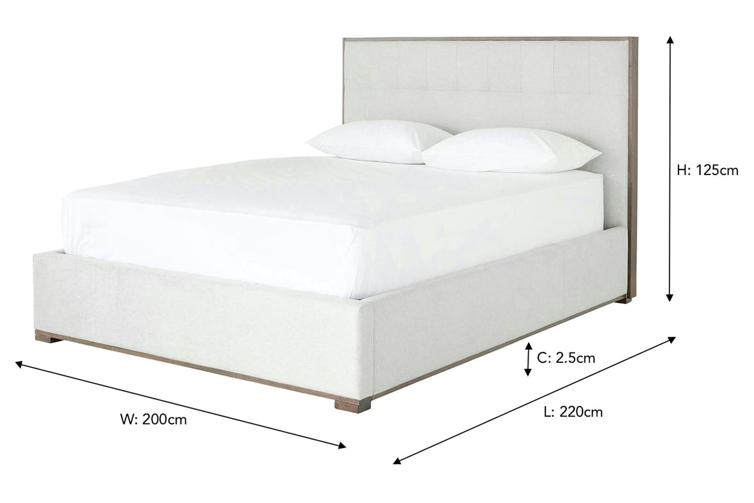 Willow Bed Frame | Super King | 6ft | Oat-3