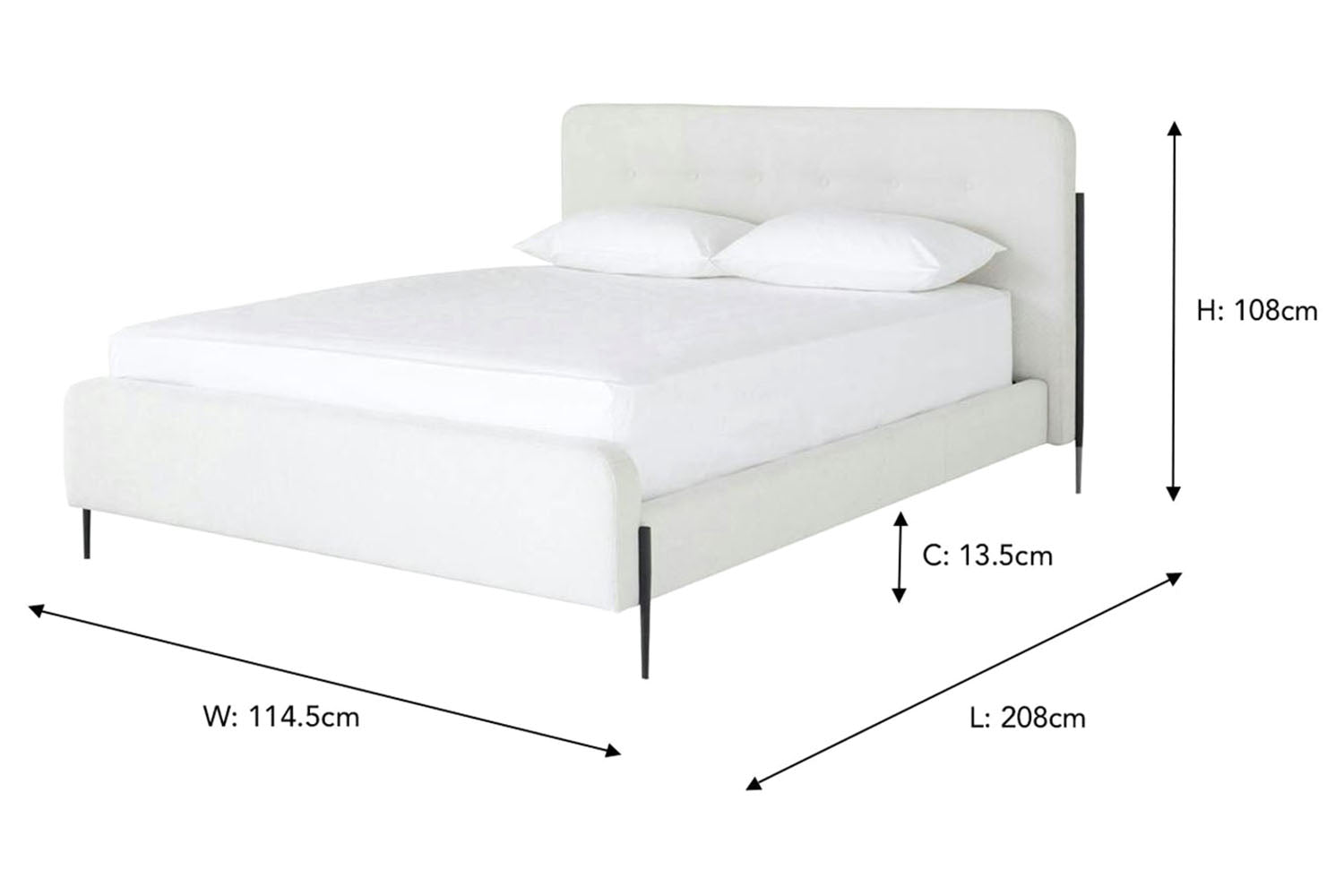 Arnold Bed Frame | Single | 3ft | Oatmeal-3