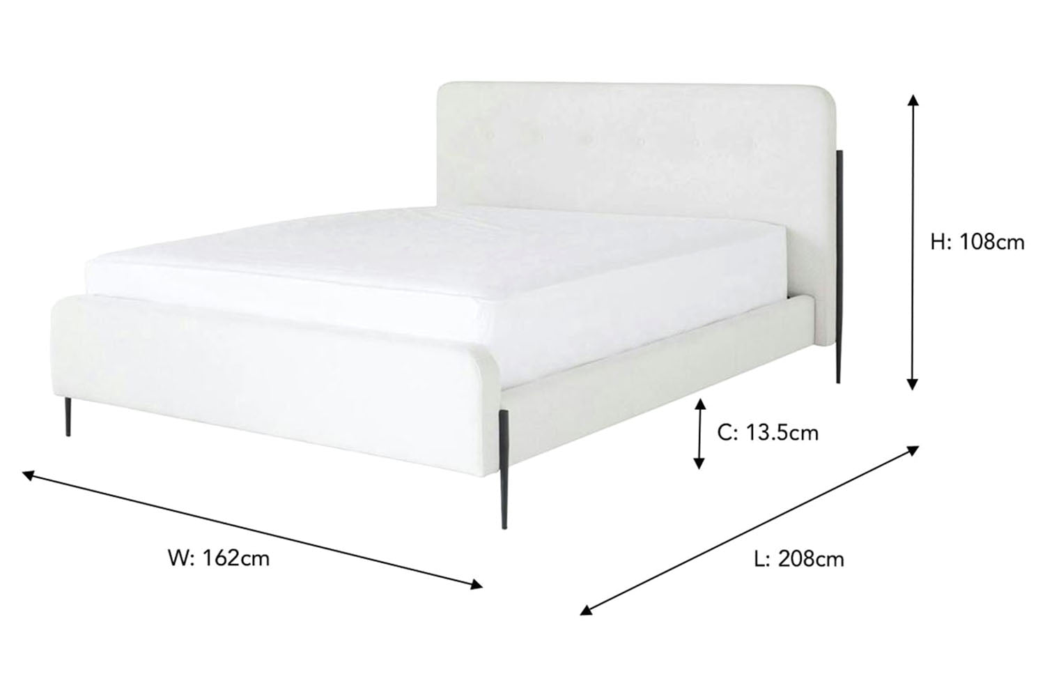 Arnold Bed Frame | Double | 4ft6 | Oatmeal-3