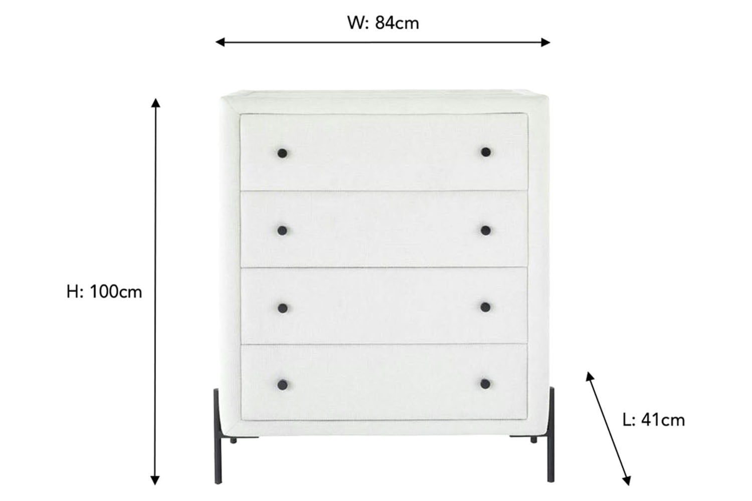 Arnold Chest of Drawer | 4 Drawer | Oatmeal-3