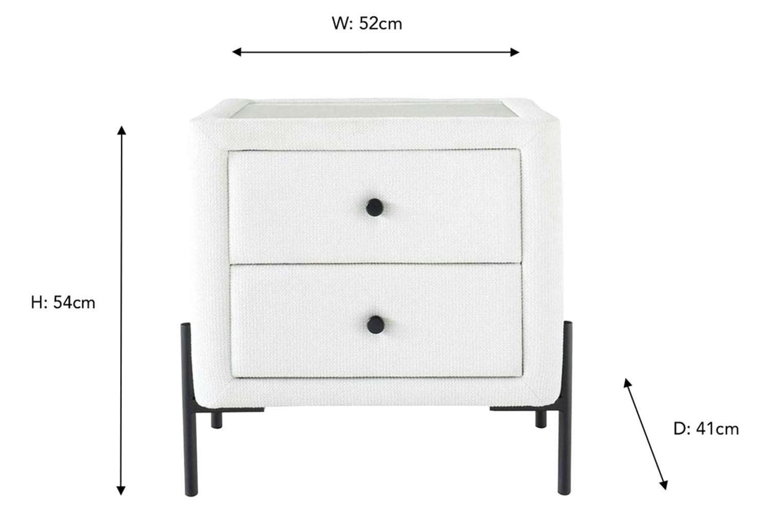 Arnold Bedside Locker | 2 Drawer | Oatmeal-3