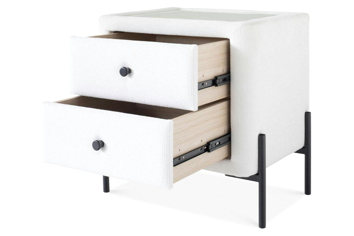 Arnold Bedside Locker | 2 Drawer | Oatmeal-6