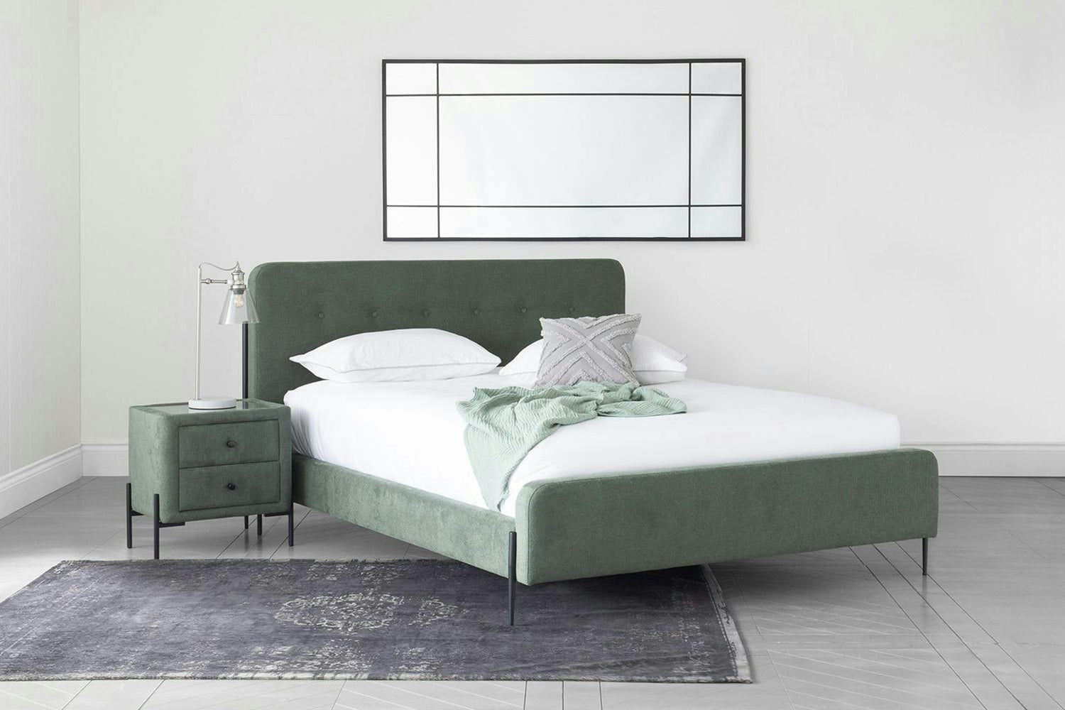 Arnold Bedside Locker | 2 Drawer | Green-2