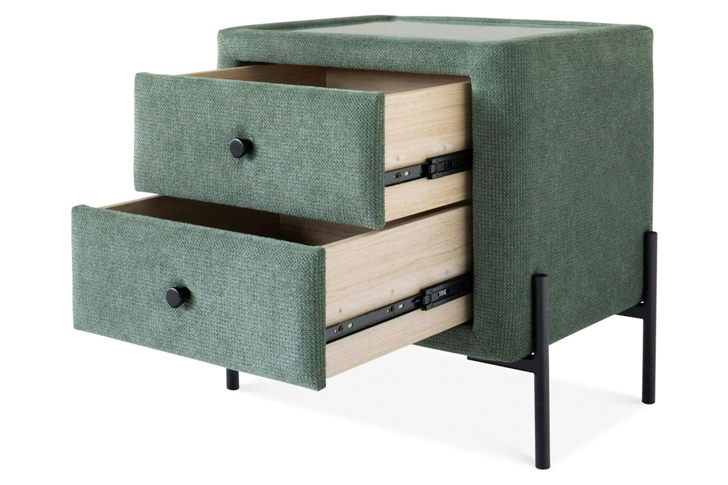 Arnold Bedside Locker | 2 Drawer | Green-5