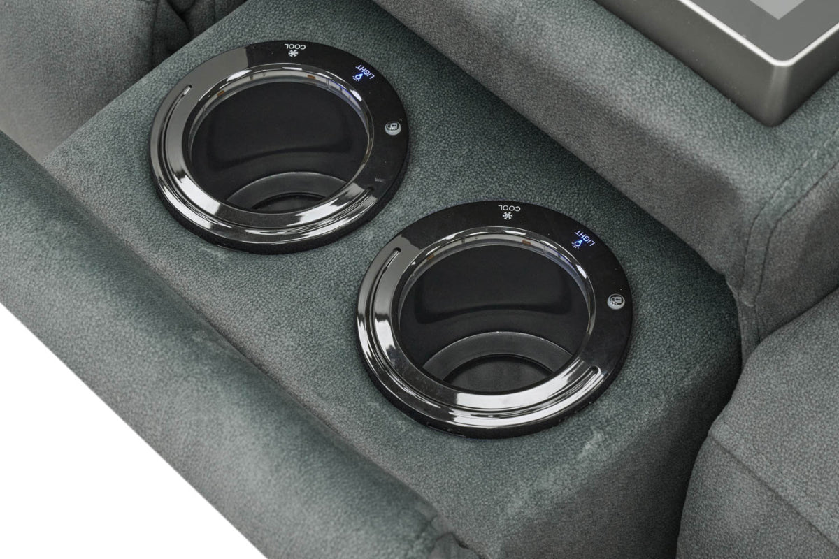 Tiago 2 Seater Sofa | Power Recliner | Media Screen | Bluetooth Speaker | Telescopic Headrest | USB Port | Fabric | Grey-9