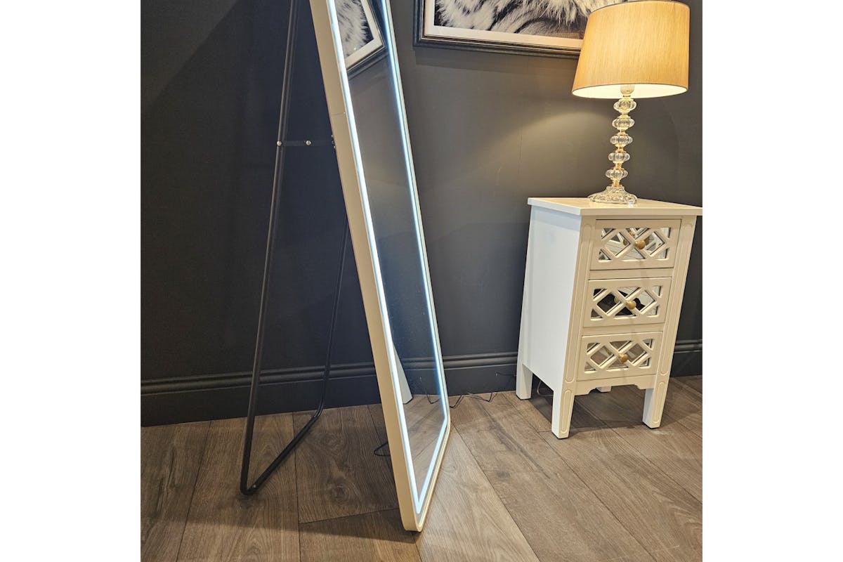Modena LED Cheval Mirror | White | 50 x 160 cm-5