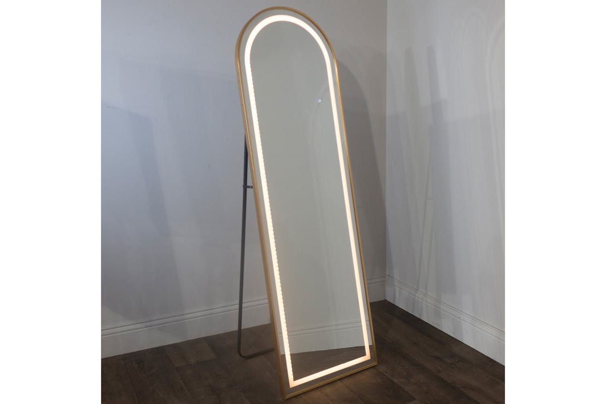 Modena LED Arched Mirror | Gold | 50 x 160 cm-3