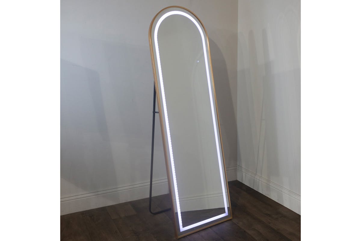 Modena LED Arched Mirror | Gold | 50 x 160 cm-4