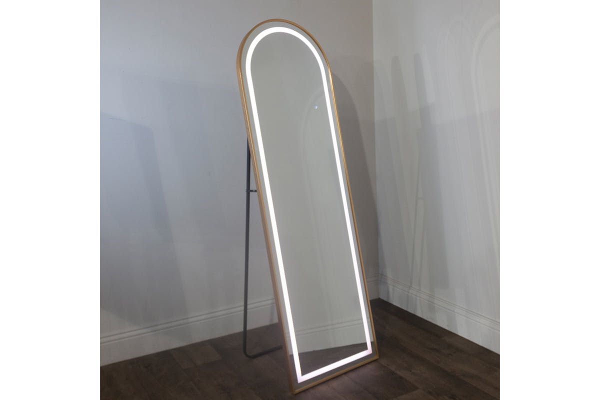 Modena LED Arched Mirror | Gold | 50 x 160 cm-5