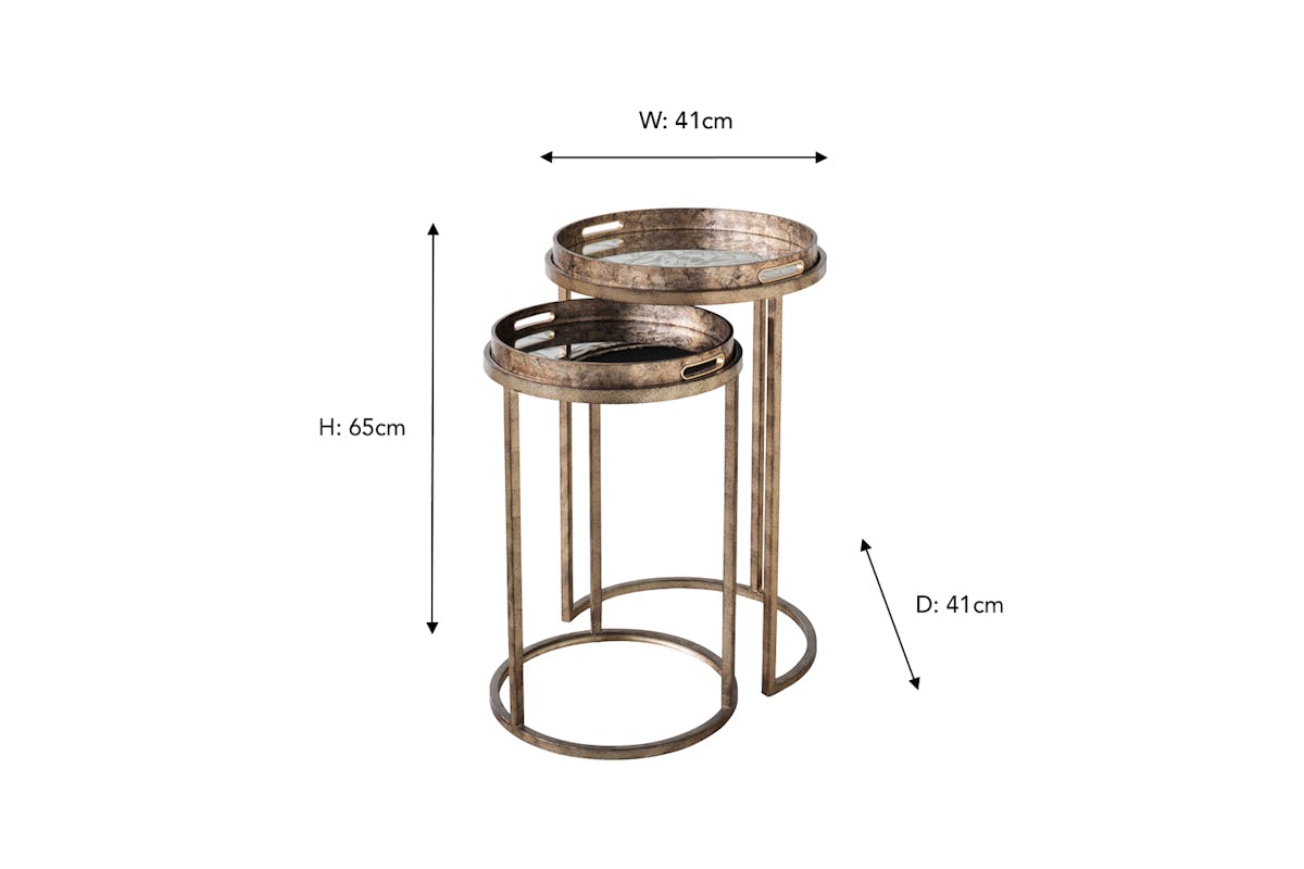 Vela Tray Table | Gold | Set of 2-7
