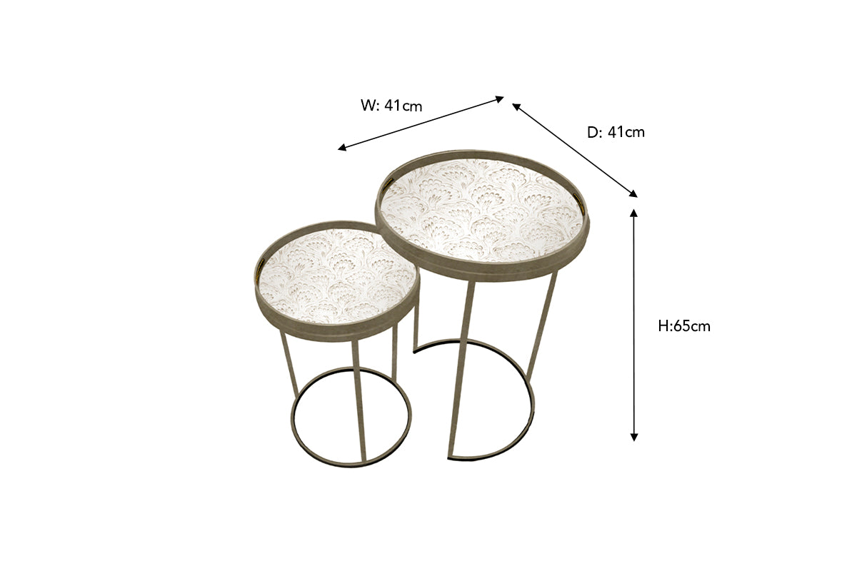Lyra Tray Table | Champagne | Set of 2-3