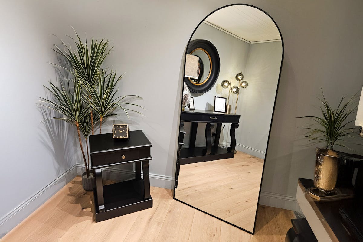 Modena Arched Leaner Mirror | Black | 80 x 180 cm-2