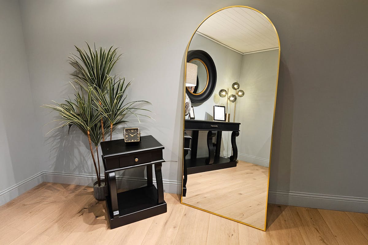 Modena Arched Leaner Mirror | Gold | 80 x 180 cm-2