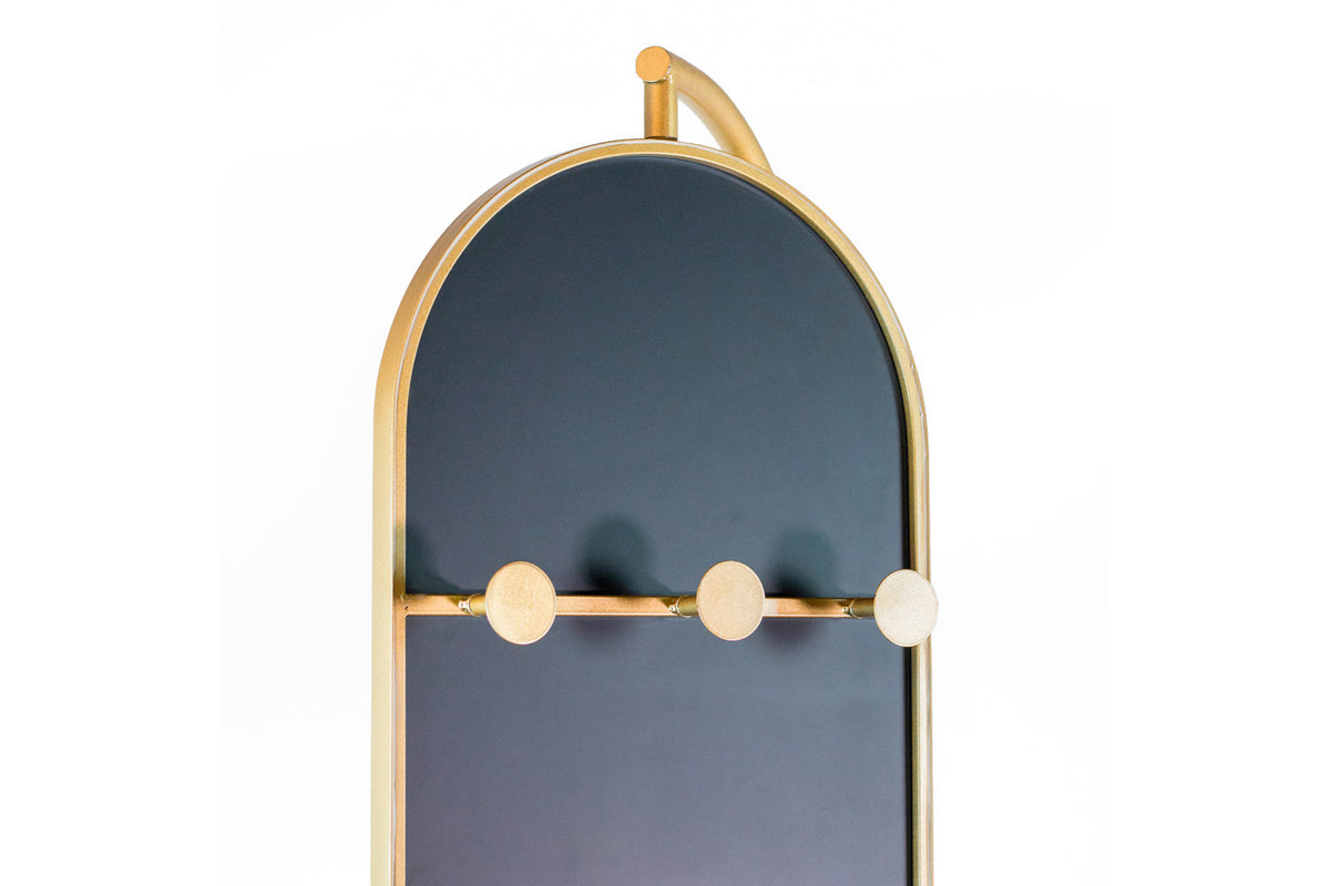 Rotating Mirror with Hangers & Marble Base | Gold | 45 x 175 cm-7