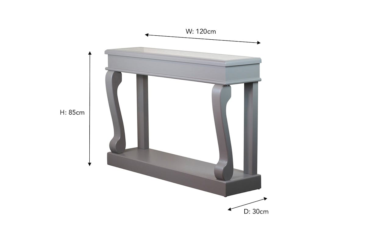Clover Console Table | Antique Mirror Top | Mink-3