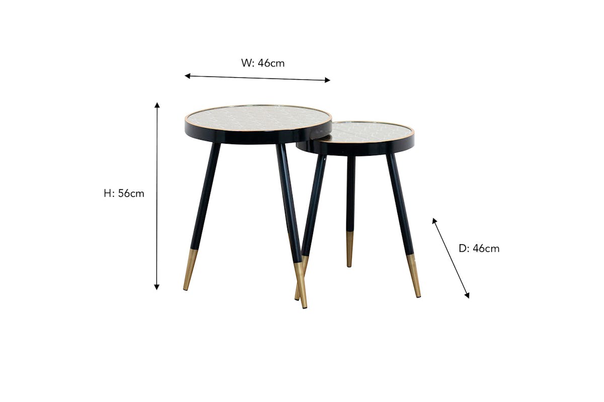 Bruna Side Table | Black/Gold | Set of 2-3