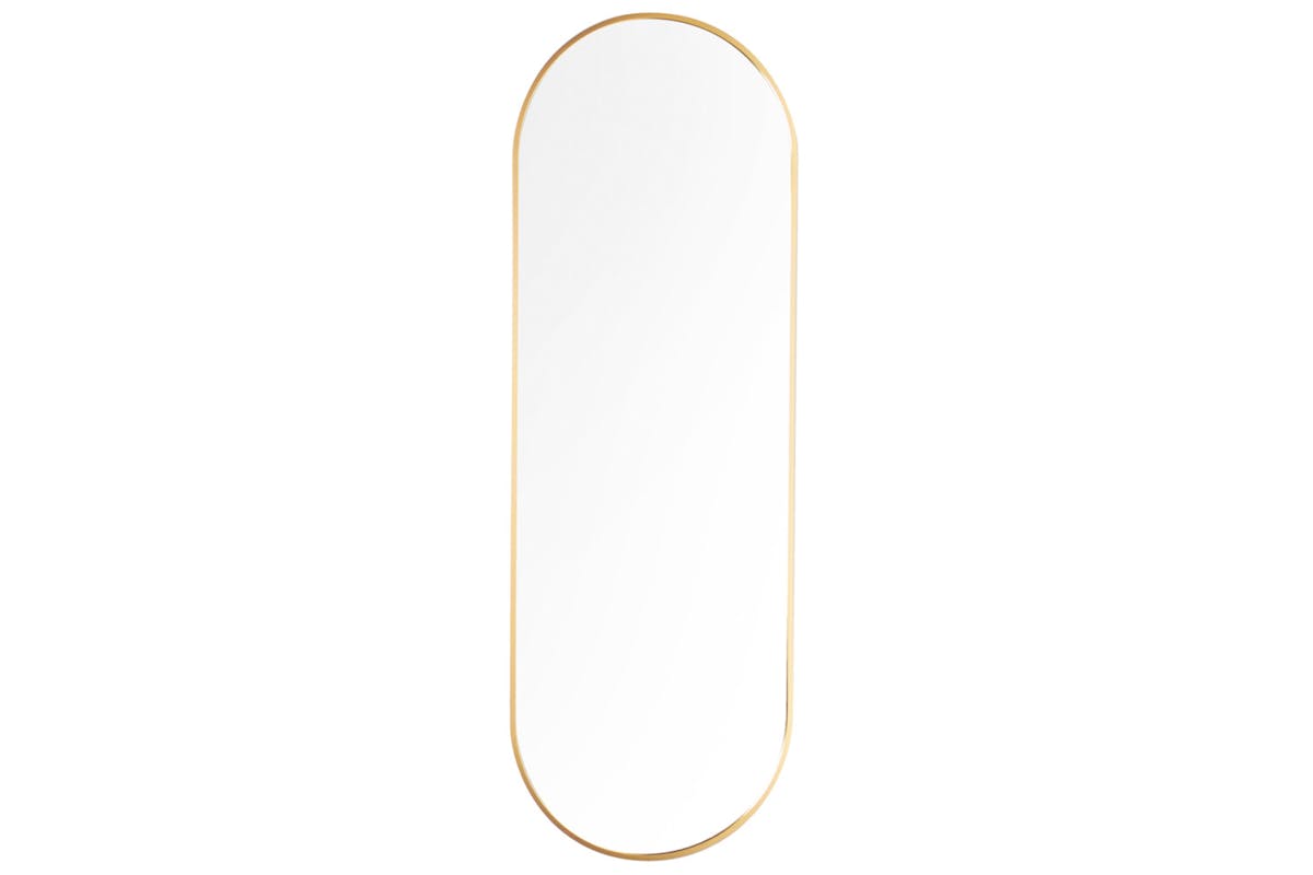 Modena Pill Shape Wall Mirror | Gold | 40 x 120 cm