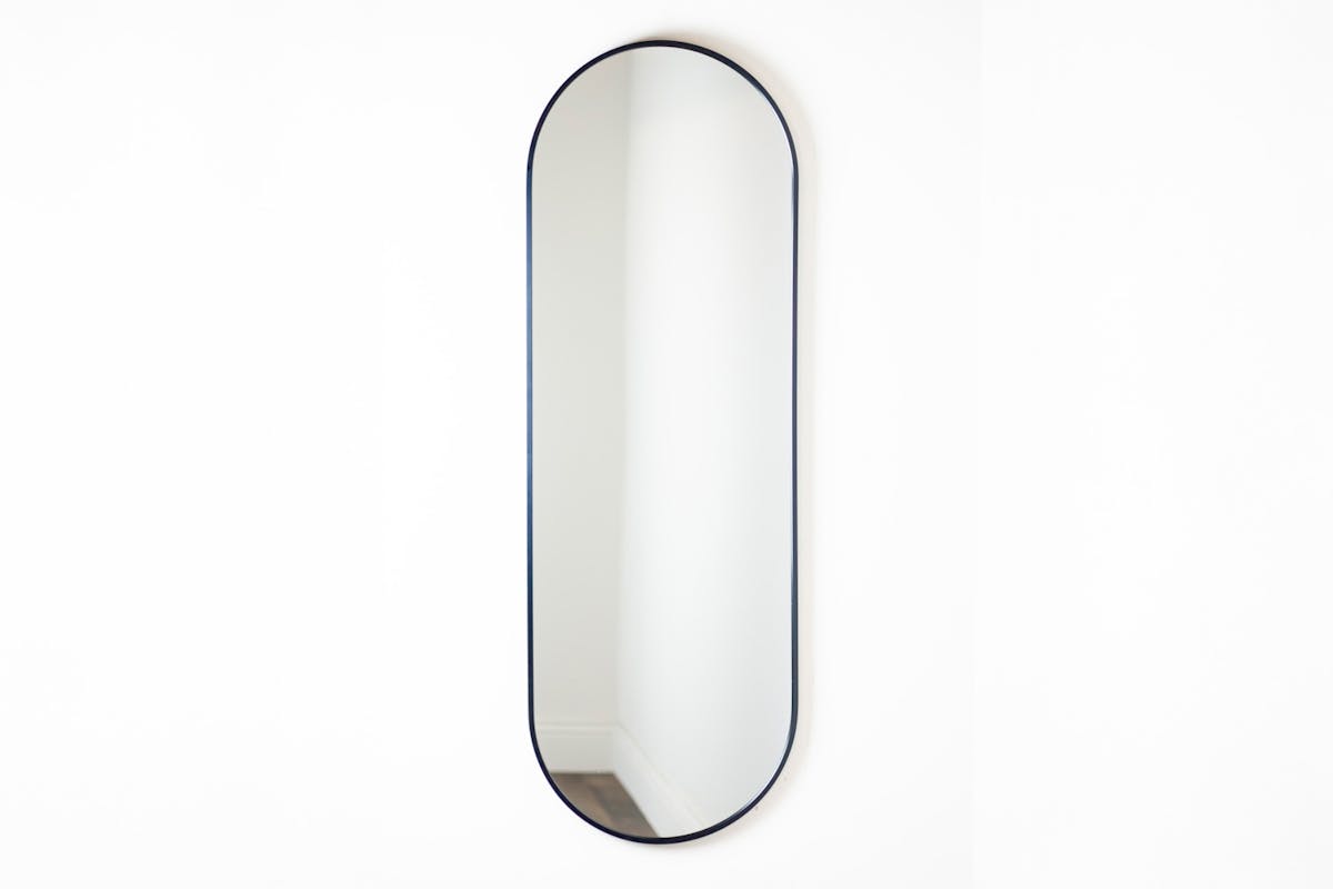 Modena Pill Shape Wall Mirror | Black | 40 x 120 cm-2