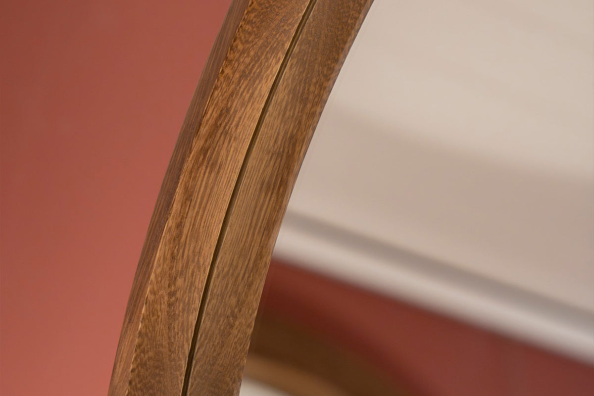 Stepped Arched Shaped Wall Mirror | Brown | 70 x 100 cm-6
