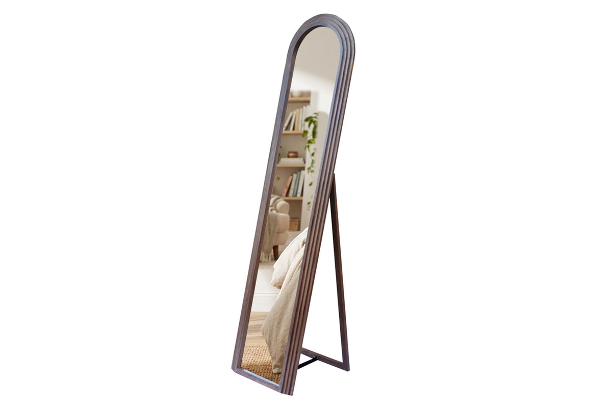 Stepped Arch Shape Floor Standing Mirror | Brown | 40 x 170 cm-3