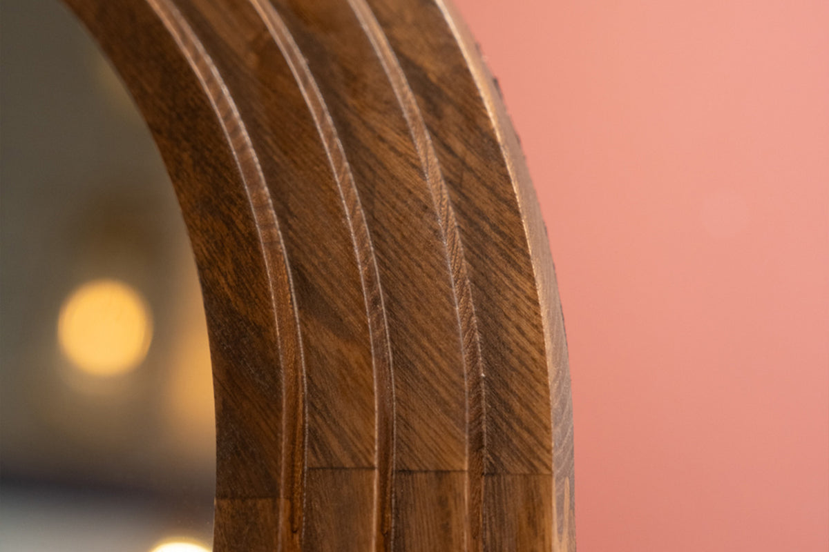 Stepped Arch Shape Floor Standing Mirror | Brown | 40 x 170 cm-4