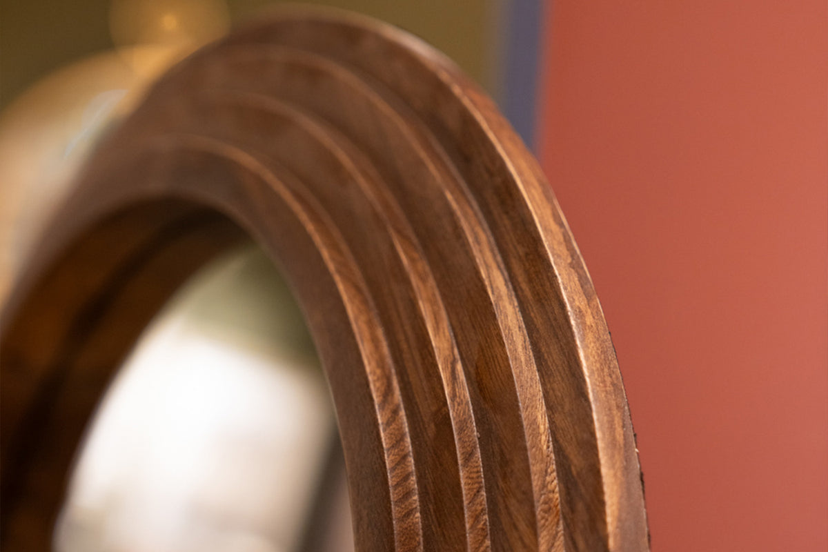 Stepped Arch Shape Floor Standing Mirror | Brown | 40 x 170 cm-5
