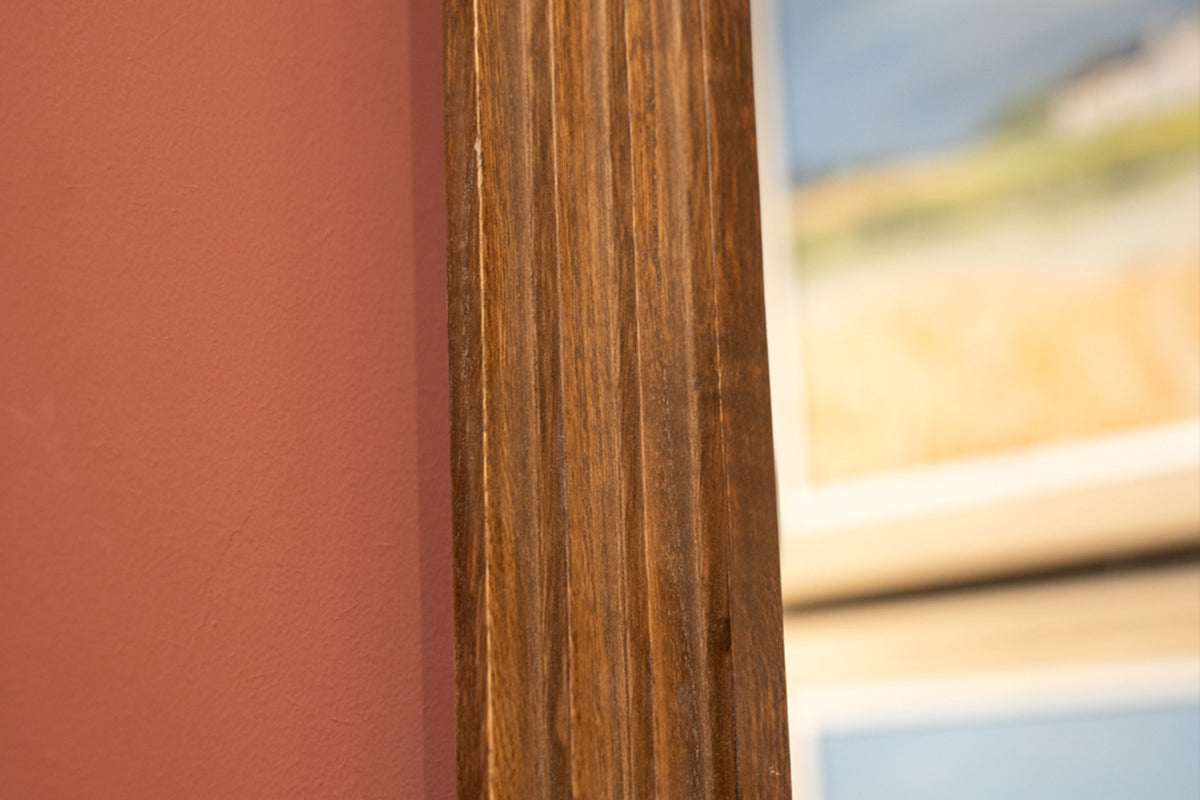 Stepped Pill Shaped Wall Mirror | Brown | 45 x 150 cm-4
