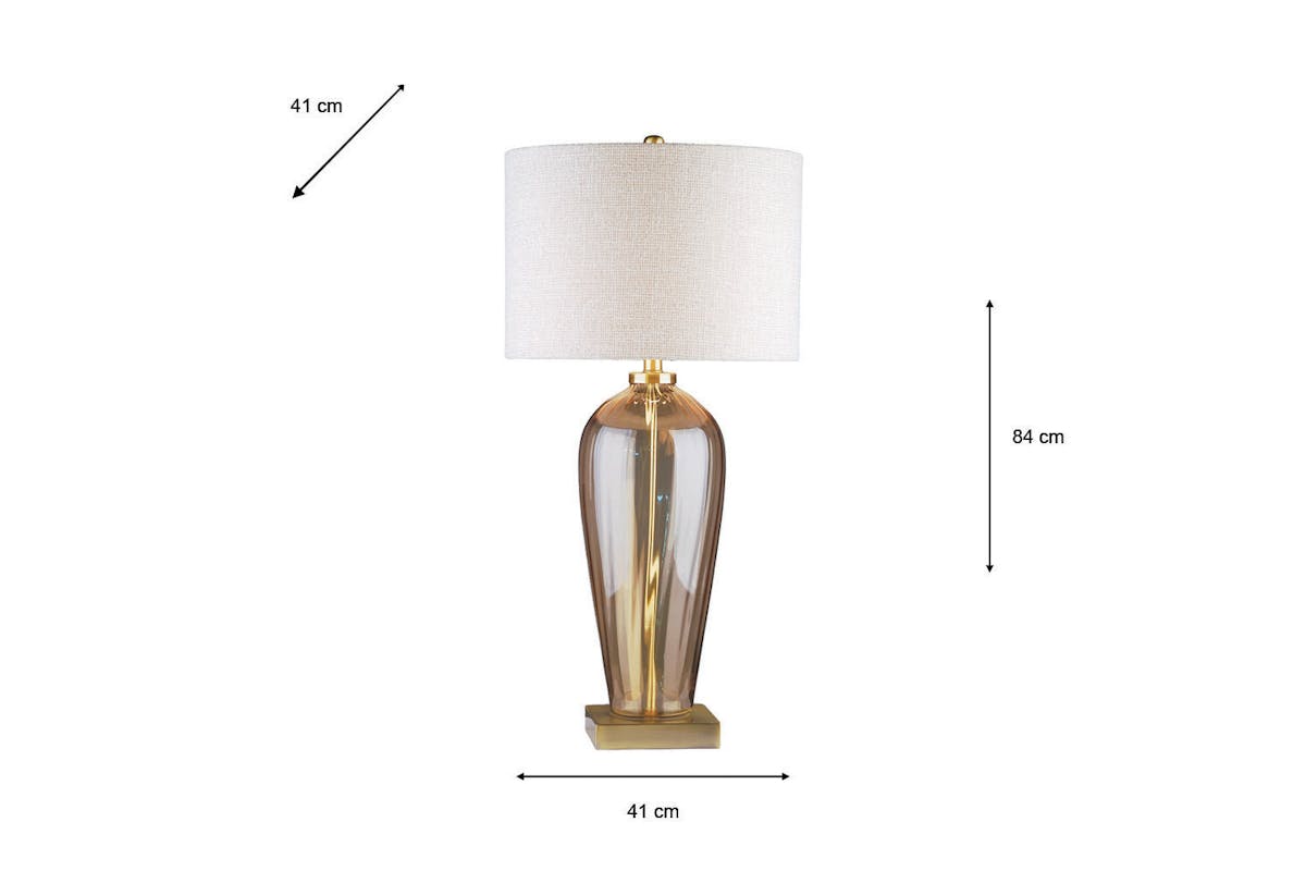 Kristen Glass Table Lamp | White/Gold | 84 cm-3