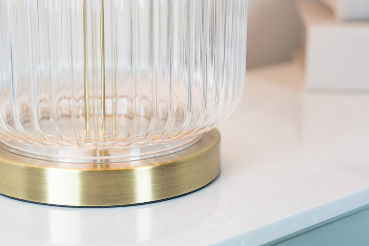 Tabitha Glass Table Lamp | White/Gold-4