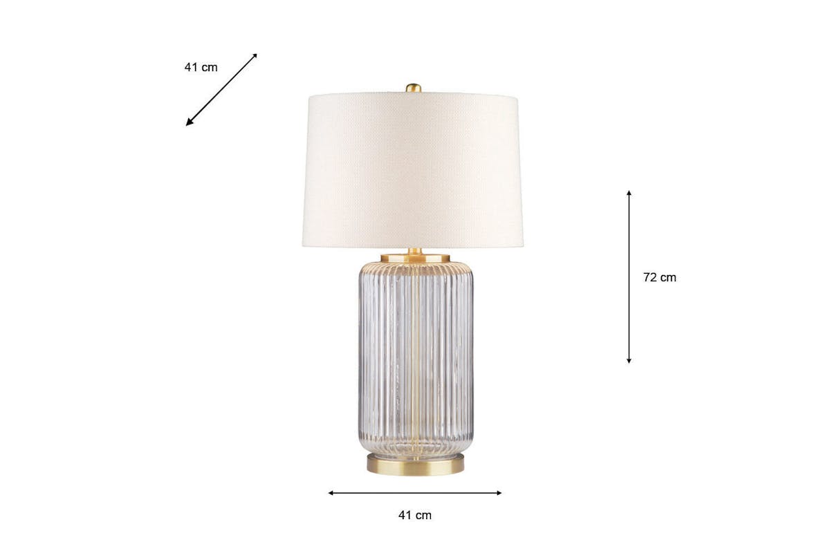 Tabitha Glass Table Lamp | White/Gold-3