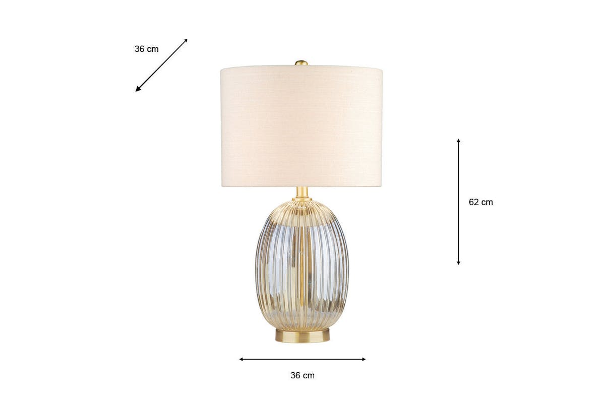 Amia Glass Table Lamp | White/Gold-3