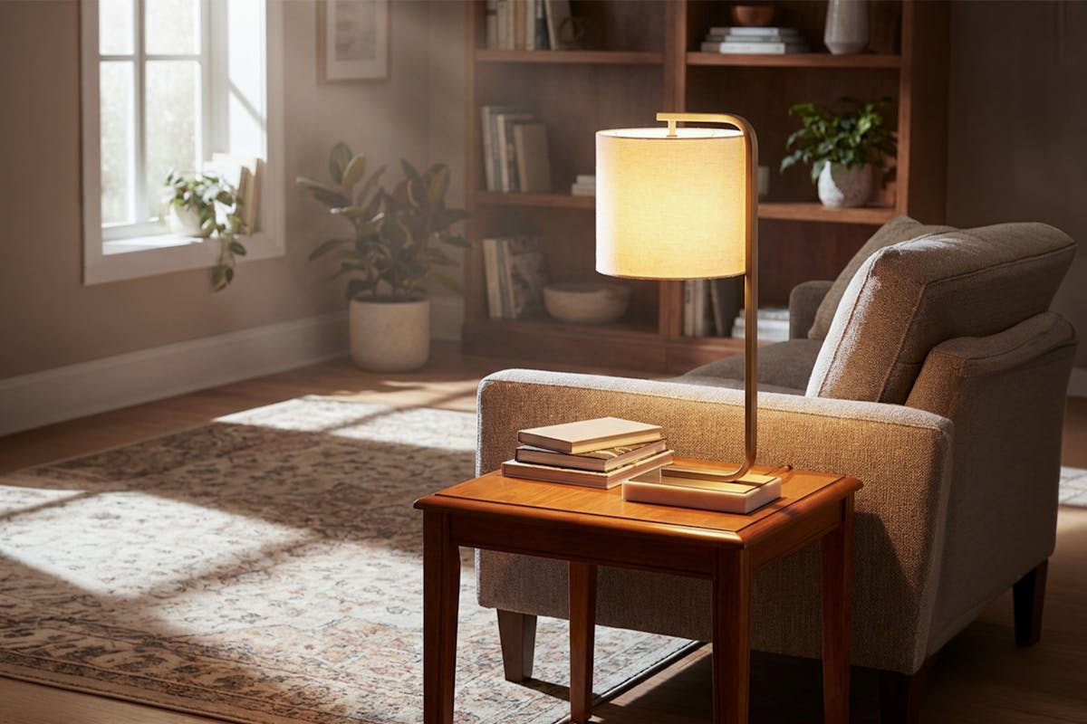 Kyra Table Lamp | White/Gold-2