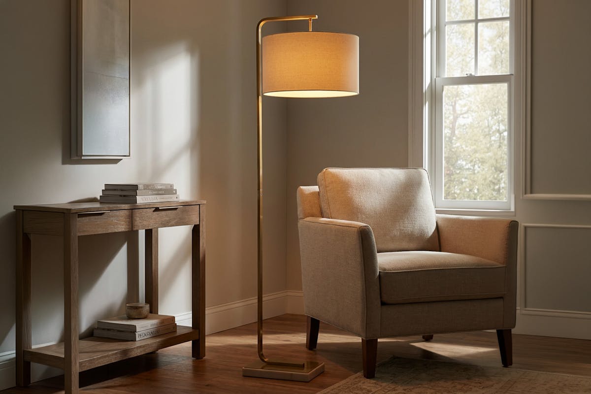 Kyra Floor Lamp | White/Gold-2