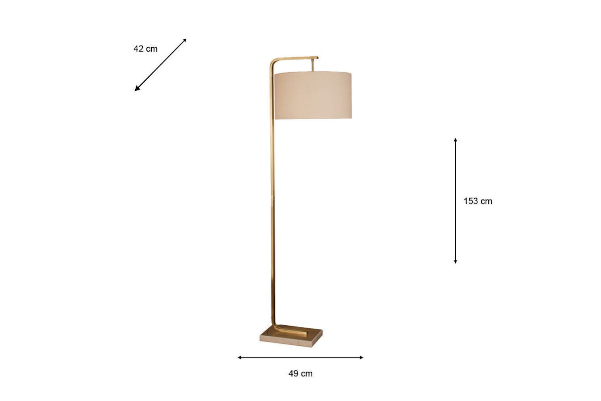 Kyra Floor Lamp | White/Gold-3