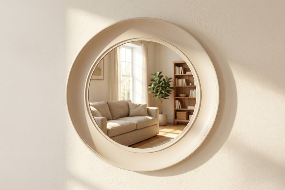 Lyla Round Wall Mirror | Oyster | 90 cm-2