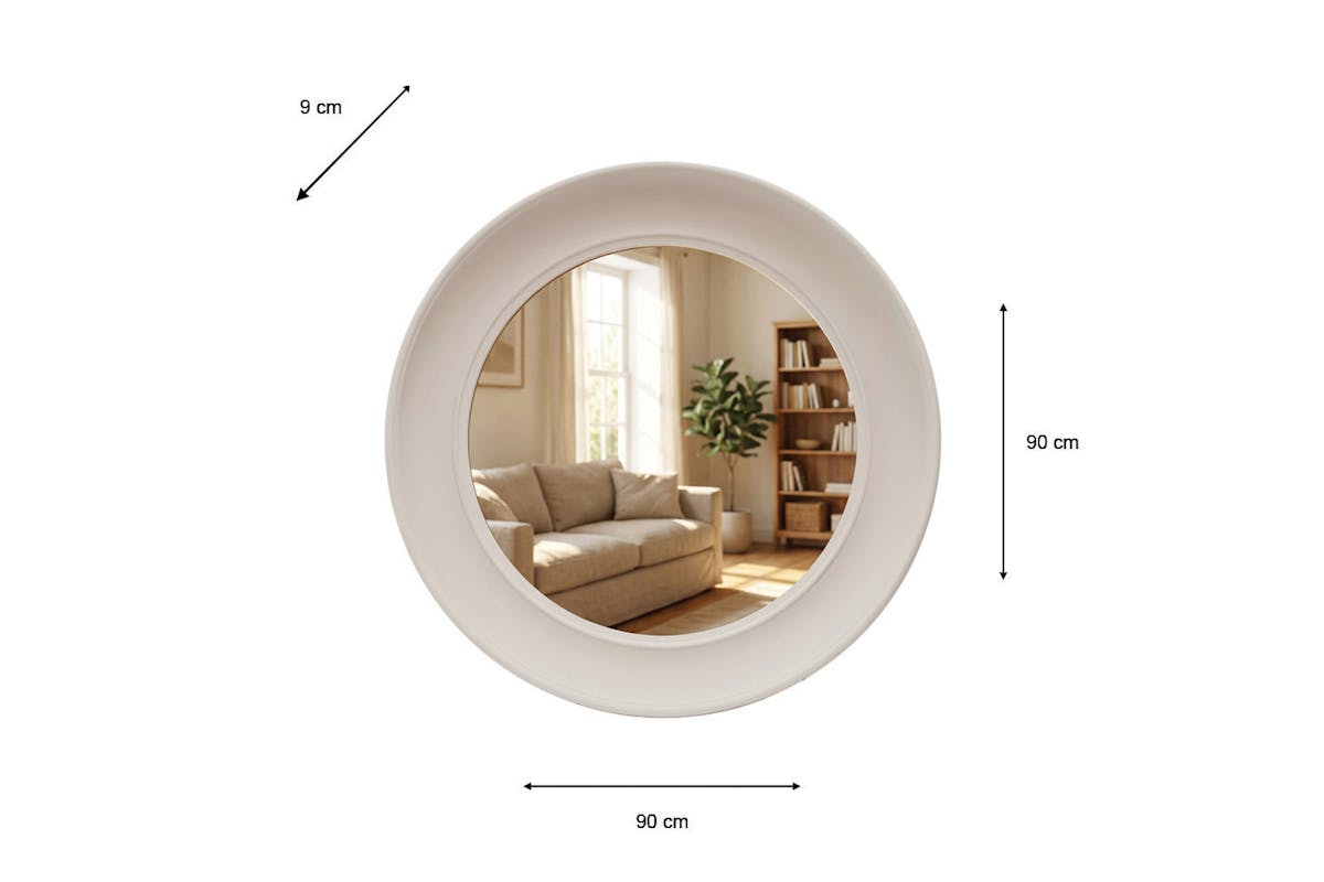 Lyla Round Wall Mirror | Oyster | 90 cm-3