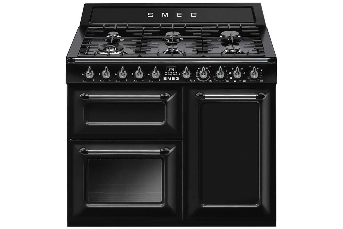 Smeg 100cm Traditional Dual Fuel Range Cooker | TR103BL | Black